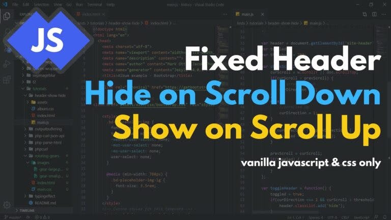 How to Hide Header on Scroll Down & Show on Scroll Up